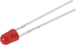 Vishay TLUR4400 LED kivezetéssel Piros Kerek 3 mm 3 mcd 30 ° 20 mA 2 V