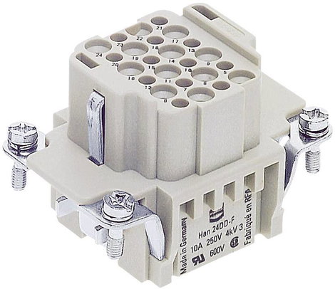 Ipari csatlakozók sorozat Han® DD - betétek Han® 24DD-F-c Harting Tartalom: 1 db