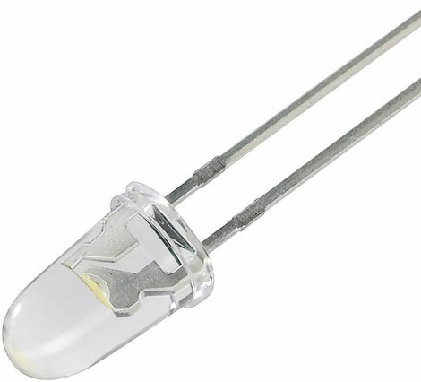 LED melegfehér, szuperfényes 5 mm 7650 mcd 40 ° 20 mA 3.2 V
