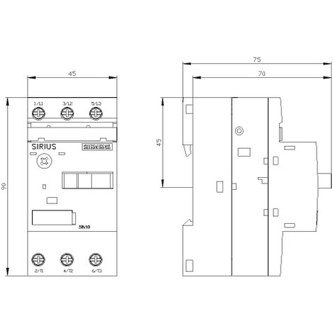 Siemens 3RV1011-1EA10 Teljesítménykapcsoló 1 db 3 záró Beállítási tartomány (áram): 2.8 - 4 A Kapcso 3. kép