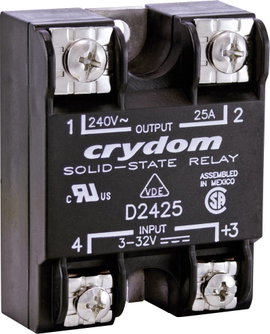 Crydom Félvezető relé D2410 10 A Kapcsolási feszültség (max.): 280 V/AC Nullfeszültség kapcsoló 1 db