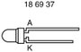 Vishay TLLG 4400 LED kivezetéssel Zöld Kerek 3 mm 1.2 mcd 25 ° 2 mA 1.9 V 2. bélyegkép