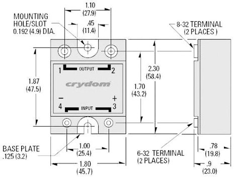Crydom Félvezető relé H12WD4890 90 A Kapcsolási feszültség (max.): 660 V/AC Nullfeszültség kapcsoló 2. kép