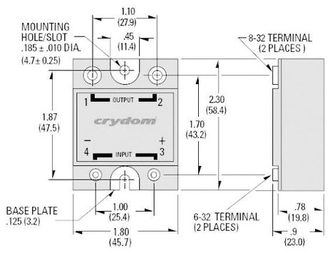 Crydom Félvezető relé HD48125 125 A Kapcsolási feszültség (max.): 530 V/AC Nullfeszültség kapcsoló 1 2. kép