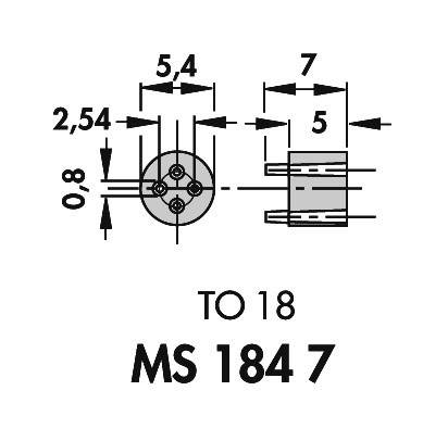 Fischer Elektronik Tranzisztor távtartó 1 db MS 184-7 Alkalmas házhoz (félvezető): TO-18 (Ø x Ma) 5. 2. kép