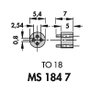 Fischer Elektronik Tranzisztor távtartó 1 db MS 184-7 Alkalmas házhoz (félvezető): TO-18 (Ø x Ma) 5. 2. bélyegkép