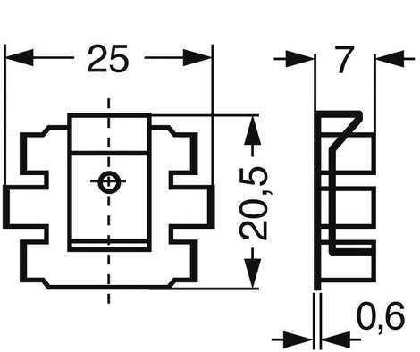 Hűtőborda 25 K/W 25 x 20,5 x 7 mm TO-220, Fischer Elektronik FK 220 SA-220 2. kép