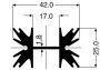 Hűtőborda 4 K/W 50 x 42 x 25 mm TO-220 SOT-32, Fischer Elektronik SK 129 50,8 STS 2. bélyegkép