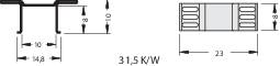 Hűtőborda 29,3 K/W 8 x 26 x 10 mm D-PAK, TO-252, TO-268, SOT-669, SO-14, SO-16, SOT-223, Fischer Ele 2. kép