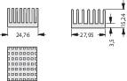 Hűtőborda 9,8 K/W 36 x 36 x 12,3 mm, Fischer Elektronik ICK PGA 14 X 14 X 12 2. kép
