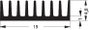 Hűtőborda 50 K/W 6,3 x 19 x 4,8 mm DIL-14 DIL-16, Fischer Elektronik ICK 14/16 B 2. bélyegkép
