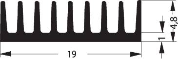 Hűtőborda 13 K/W 33 x 19 x 4,8 mm DIL-14 DIL-16 DIL-18 DIL-20 DIL-22 DIL-24, Fischer Elektronik ICK 2. kép