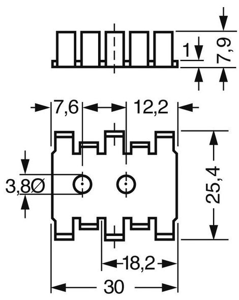 Hűtőborda 18 K/W 30 x 25,4 x 7,9 mm SOT-32 TO-220 TO-126, Fischer Elektronik FK 210 SA-CB 2. kép
