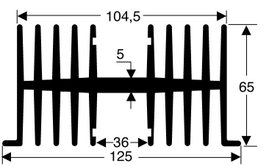 Hűtőborda 1,1 K/W 75 x 125 x 65 mm, Fischer Elektronik SK 34 75 SA