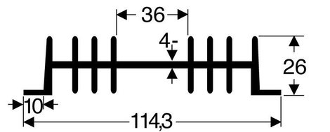 Hűtőborda 2,3 K/W 75 x 111 x 26 mm, Fischer Elektronik SK 01 75 SA-CB 2. kép