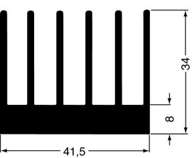 Hűtőborda 3,5 K/W 50 x 41,5 x 34 mm, Fischer Elektronik SK 189 50 SA