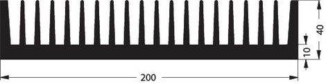 Hűtőborda 0,87 K/W 75 x 200 x 40 mm, Fischer Elektronik SK 47 75 SA 2. kép