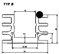 Hűtőborda 4,2 K/W 50 x 32 x 20 mm TO-220 TO-126, Fischer Elektronik SK 76 50 SA