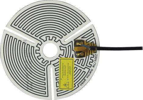 Öntapadó fűtőszálas fűtőfólia (Ø) 140 mm, 230V, 7 W