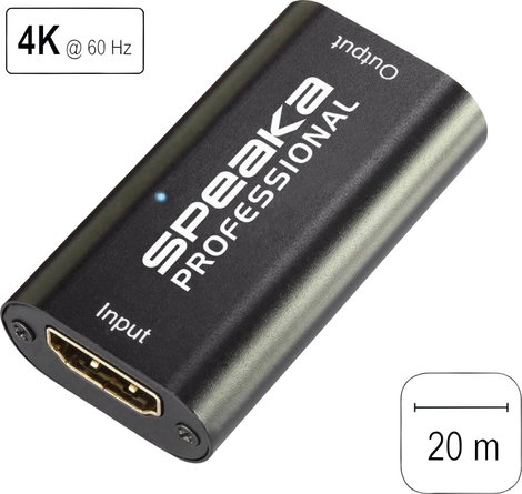 SpeaKa Professional HDMI™ Hatótáv növelő Jelkábelen keresztül 20 m 2. kép