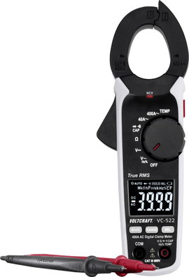 AC lakatfogó és multiméter CAT III 600 V, 4000 digit, Voltcraft VC-522