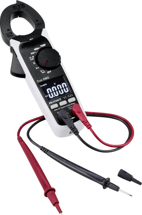 AC lakatfogó és multiméter CAT III 600 V, 4000 digit, Voltcraft VC-522 3. kép