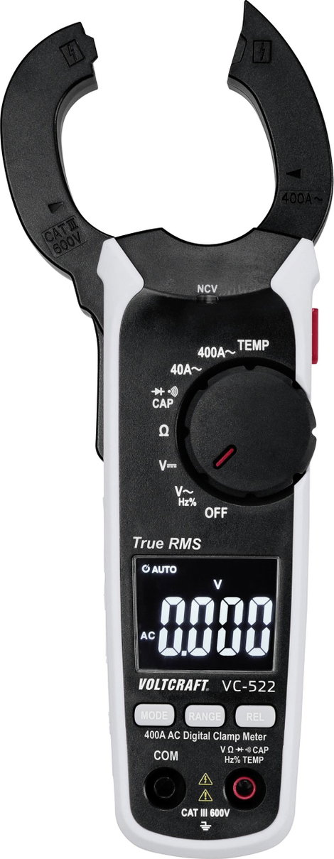 AC lakatfogó és multiméter CAT III 600 V, 4000 digit, Voltcraft VC-522 9. kép