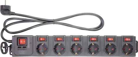 6 részes túlfeszültségvédő elosztó USB-vel, fekete, Renkforce 615C-CMB-SUSB 2. kép