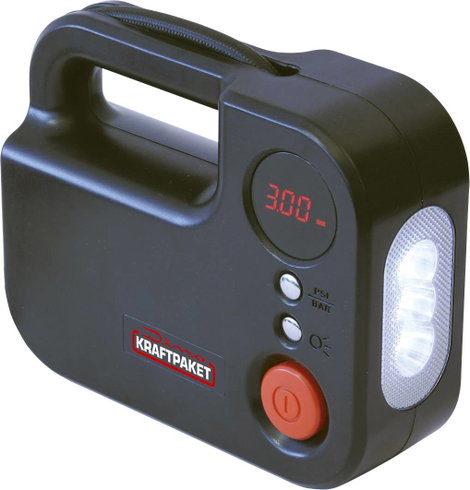 Dino KRAFTPAKET 136308 Kompresszor 10.3 bar 12 V-os adapter kábeles üzemhez, Digitális kijelző, Kábe 2. kép