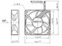 Axiális ventilátor 12 V/DC 66 m³/h 80 x 80 x 25 mm NMB Minebea 3110KL-04W-B50 2. bélyegkép