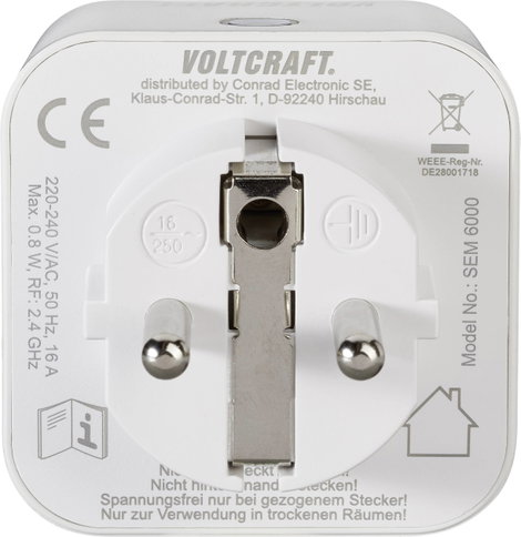 Bluetoothos energiafogyasztás mérő készlet, 3 db, Voltcraft SEM6000 11. kép