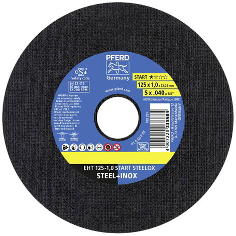 Vágótárcsa készlet 125 mm 25 db, PFERD EHT 125-1,0 START STEELOX 69120939