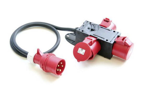 SIROX CEE áramelosztó Kompaktverteiler mit Zuleitung 1,5m H07RN-F 5G6,0 qmm 32A 953.0113 400 V 32 A