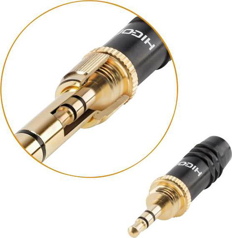 Hicon HI-J3563S Jack csatlakozó, 3,5 mm Dugó, egyenes Pólusszám: 3 Fekete 1 db 2. kép