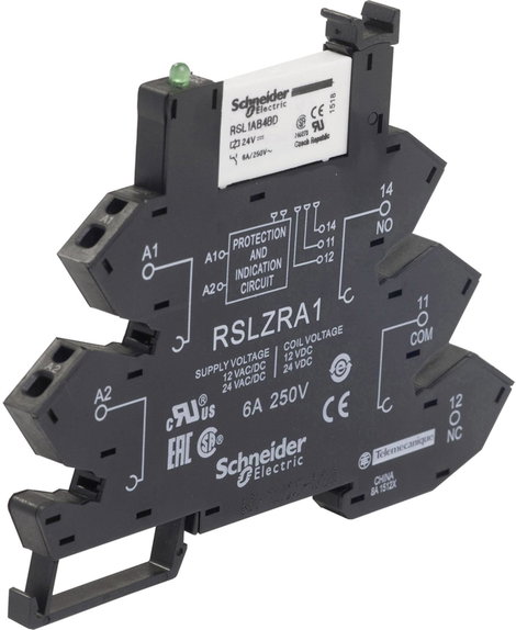 Schneider Electric RSL1PRBU Dugaszrelé 24 V/DC, 24 V/AC 6 A 1 váltó 1 db