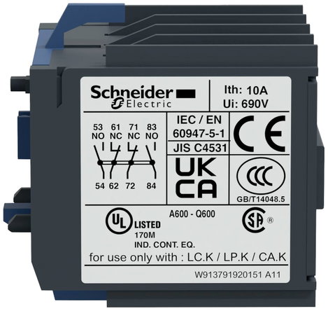 Schneider Electric LA1KN31 Védőkapcsoló tömb 3 záró, 1 nyitó 1 db 4. kép