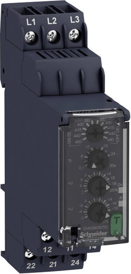 Felügyeleti relé 380 - 480 V/DC/AC, 2 váltó, Schneider Electric RM22TR33