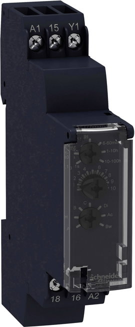 Schneider Electric RE17RMMU RE17RMMU Időrelé Multifunkció 1 db Időtartomány: 0.1 mp - 100 óra 1 vált