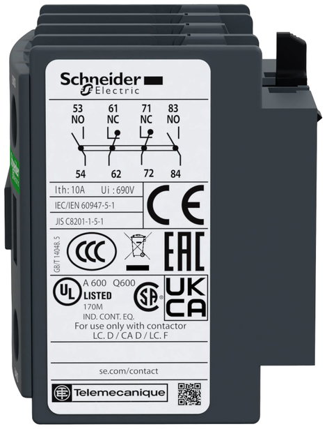 Schneider Electric LADN22 Védőkapcsoló tömb 2 záró, 2 nitó 1 db 4. kép