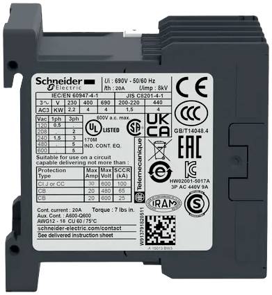 Schneider Electric LC1K0910P7 Védő 1 záró 1 db 4. kép