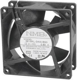Axiális ventilátor 24 V/DC 93 m³/h 92 x 92 x 25 mm NMB Minebea 3610KL-05W-B50