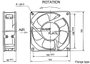 Axiális ventilátor 115 V/AC 174 m³/h 119 x 119 x 38 mm NMB Minebea 4715MS-12T-B5A 2. bélyegkép