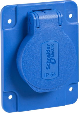 Schneider Electric Komplett Védőérintkezős dugalj ráhajtható fedéllel Kék PKS61B