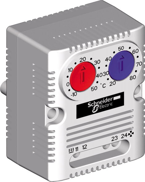 Schneider Electric Kapcsolószekrény termosztát NSYCCOTHD 250 V 1 záró, 1 nyitó (H x Sz x Ma) 44 x 56