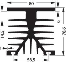 Hűtőborda 1,2 K/W 80 x 75 x 87 mm, Fischer Elektronik SK 89 75 KL-SSR1 2. kép