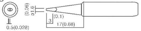 Pákahegy, véső forma TOOLCRAFT, hegy méret: 1.6 mm, csúcs hossz: 17 mm 2. kép