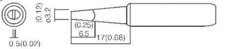 Pákahegy, véső forma TOOLCRAFT, hegy méret: 3.2 mm, csúcs hossz: 17 mm 2. kép