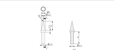 Pákahegy, ceruza forma TOOLCRAFT HF-0,2BF, hegy méret: 0.2 mm, csúcs hossz: 25 mm 2. kép