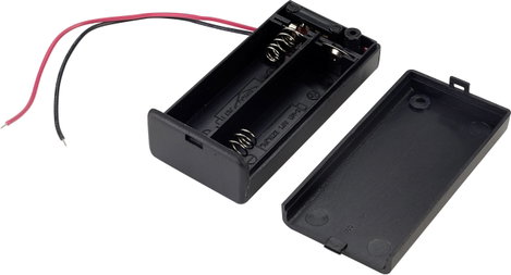TRU COMPONENTS SBH-321-3AS Elemtartó doboz 2 Ceruza (AA) Kábeles