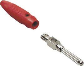 TRU COMPONENTS Banándugó Dugó, egyenes Tű átmérő: 4 mm Piros 100 db